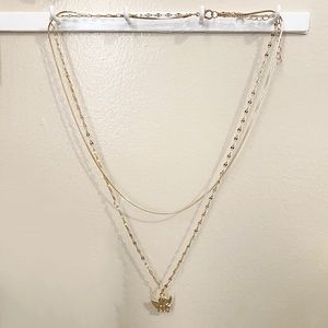 layered angel necklace | gold